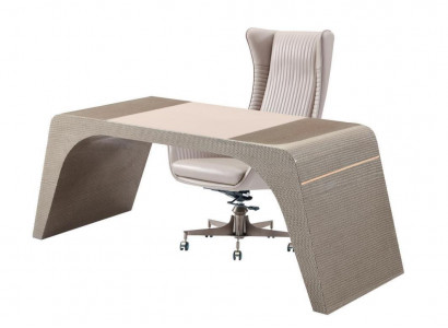 Office study luxury desk with computer chair office furniture modern beige